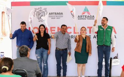 Instalan nomenclaturas en el Centro Histórico de Arteaga